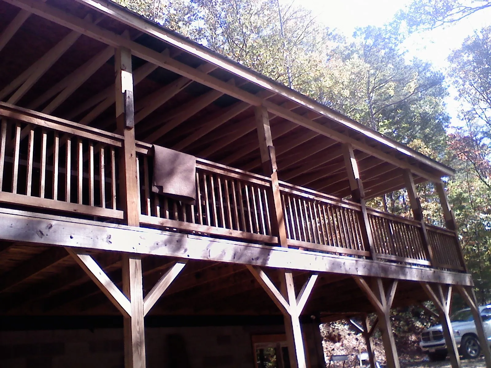 Timber framing under a new elevated porch and deck — Roof Leak Repair in Rewey by Roofing Brothers